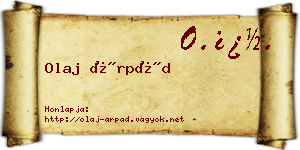 Olaj Árpád névjegykártya